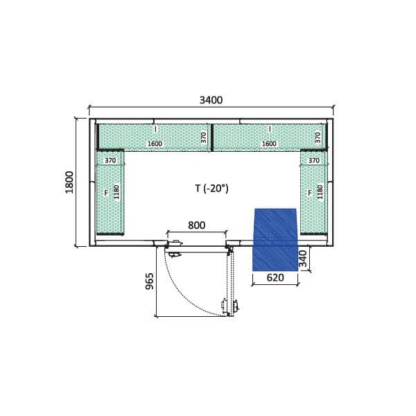 Chambre Froide Negative L X P Mm Avec Rayonnage Et Monobloc