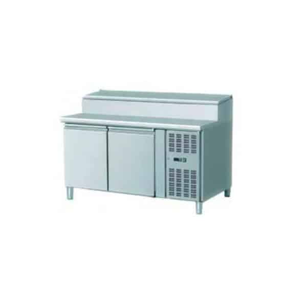 Saladette réfrigérée 2 8 C surface en inox 290 W 2 portes GN 1