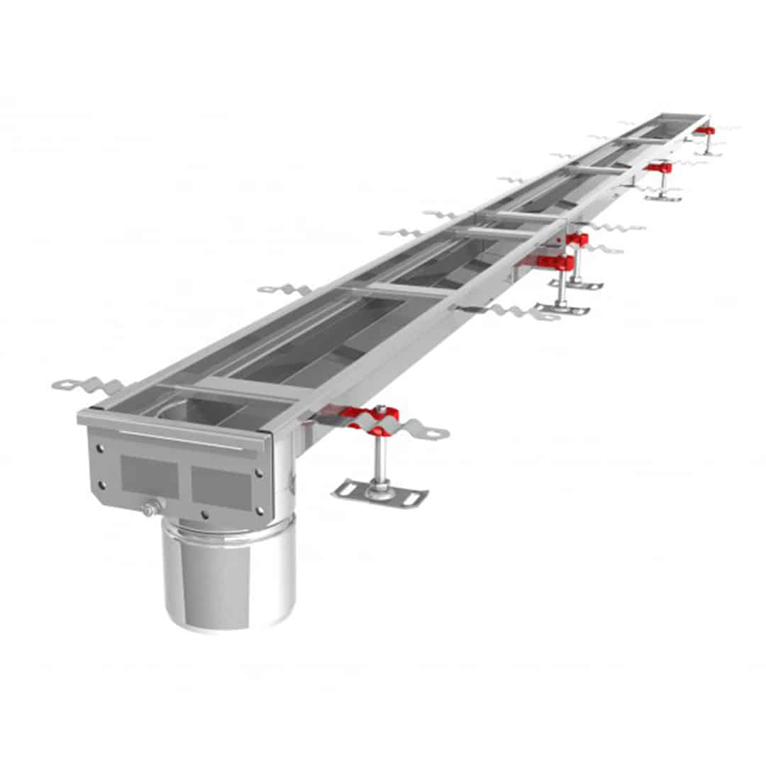 Caniveau Modul 125 Sortie Verticale En Bout DN110 Longueur 5000 Mm