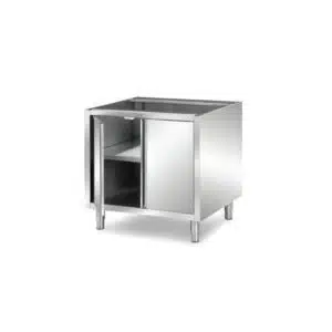 Meuble boulanger - patissier, inox AISI 304, 2 portes battantes et 1 étagère, longueur 840 mm