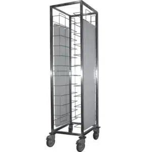 Chariot de débarassage cafétéria , avec joues, inox , L 440 x P 563 x H 1787 mm