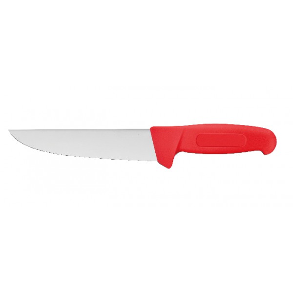 Couteau de boucher de couleur rouge, longueur : 170 mm