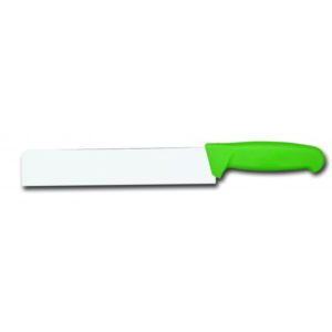 Couteau à fromage droit 1 manche, manche polypropylène vert, L lame 250 mm