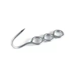 CROCHETS EN INOX 304 POLI 3 TROUS, longueur : 165 mm, diamètre 5 mm