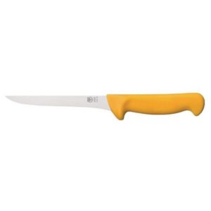 COUTEAU À DÉSOSSER MANCHE JAUNE , LAME FLEXIBLE, longueur : 130 mm