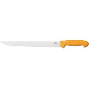 COUTEAU DE BOUCHER MANCHE JAUNE , LAME FLEXIBLE, longueur : 310 mm