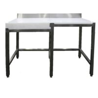 Combiné professionnel adossé planche poly + billot bois à droite P 600 mm