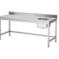 Table du chef soudée, centrale, avec bac à droite, P 700 mm