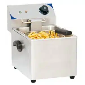 Friteuse boulanger électrique 8 litres, acier inoxydable, L 265 x P 430 x H 340 mm