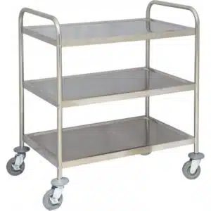 Chariot en inox 2 plateaux , acier inoxydable , 920 x 600 x 945 mm