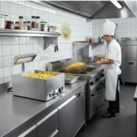 Chauffe frites GN1/1 céramique en inox AISI 310, 1200 W