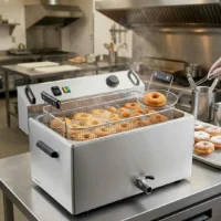 Friteuse à beignets électrique 16 litres en acier inoxydable 9000 W