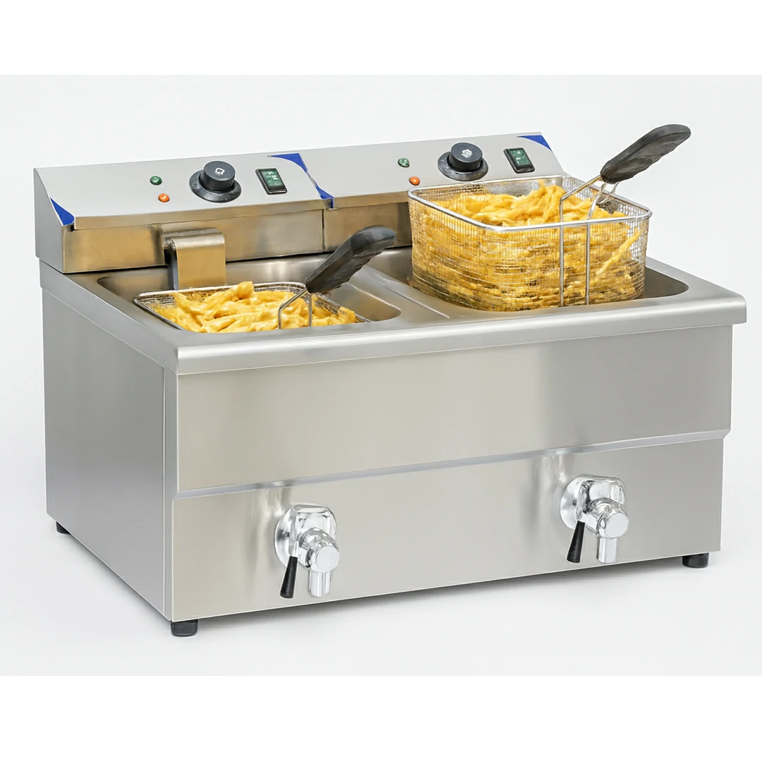 Friteuse électrique avec vanne de vidange