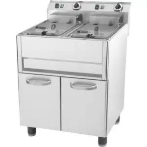 Friteuse électrique sur pied 2 x 13 litres , 660 x 600 x 860 - 920 mm