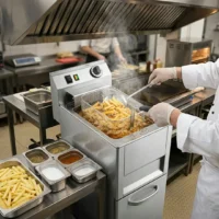 Friteuse électrique sur pied 13 litres en acier inoxydable 9900 W