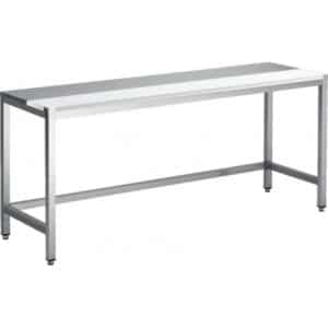 Table de decoupe professionnelle, mixte avant-arrière , inox aisi 304 , dessus poly, profondeur 800 mm