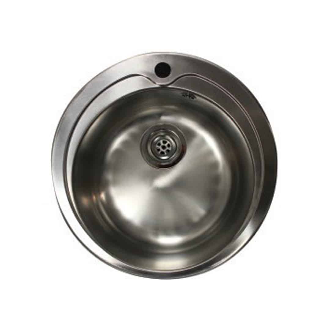 Bac à encastrer rond, évacuation au centre ø 35 mm, pour plonge