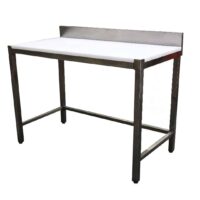 Table de découpe professionnelle, adossée, en inox AISI 304, P 600 mm