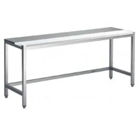Table de découpe centrale professionnelle, mixte avant-arrière (alèse inox arrière), inox AISI 304, P 700 mm