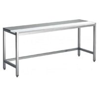 Table de découpe centrale professionnelle, mixte avant-arrière (alèse inox arrière), inox AISI 304, P 800 mm