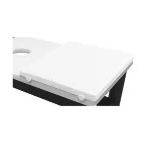 Plaque de découpe cuisine sur pieds caoutchouc, blanc, polyéthylène, ép 25 mm, 600x400 mm