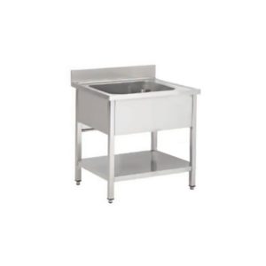 Plonge démontable étagère pleine, en inox AISI 304, 1 bac, L 900 mm