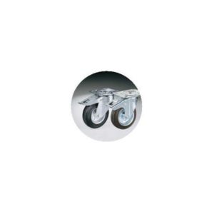 4 roulettes inox, chape zinguée, Ø 100 mm dont 2 à freins