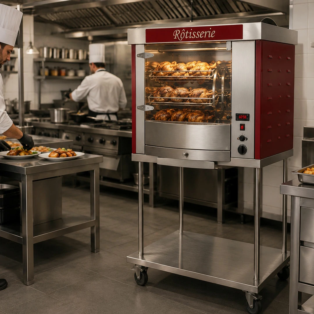 Rôtissoire à balancelle FUSION 5 sur châssis inox