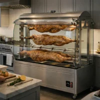 Rôtissoire à broche gaz MECHOUI GEANTE 10 en inox