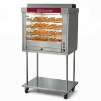 Rôtissoire professionnelle à balancelle en inox sur chassis