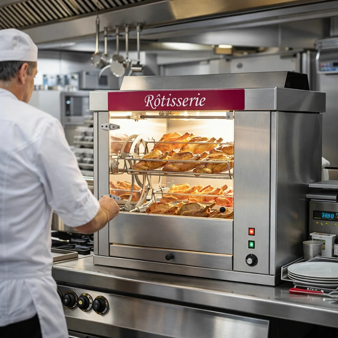 Rôtissoire professionnelle à balancelle en inox COMETE 3