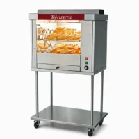 Rôtissoire professionnelle à balancelle en inox sur chassis