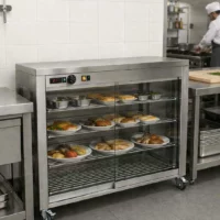 Vitrine de présentation en inox modèle ETUVE MAP 2 côté vitres