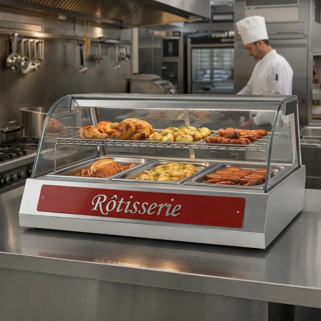 Vitrine de présentation inox 3 bacs