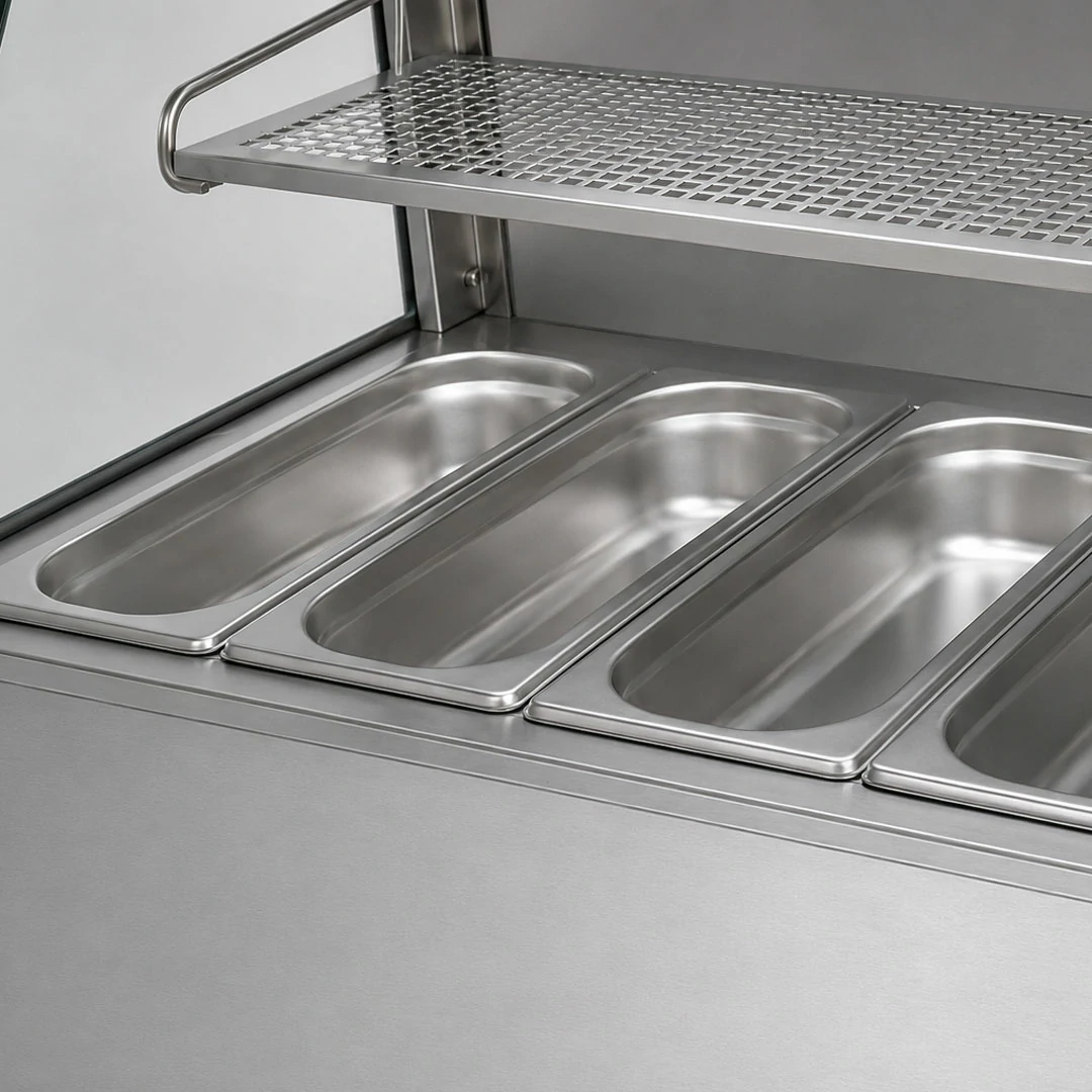 Vitrine de présentation en inox