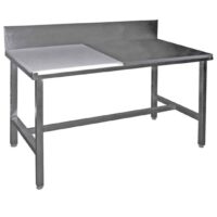 Table de découpe professionnelle, mixte côte à côte adossée, en inox AISI 304, P 600 mm