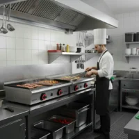 Plancha à snacker à gaz inox profondeur 440 mm