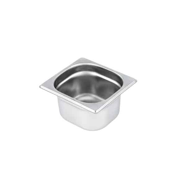 Bac gastronorme GN1/6 en inox AISI 201, 3.2 litres H 150 mm