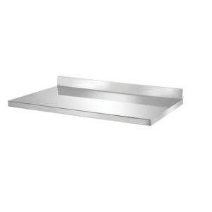 Dessus inox AISI 304, adossé, profondeur 600 mm