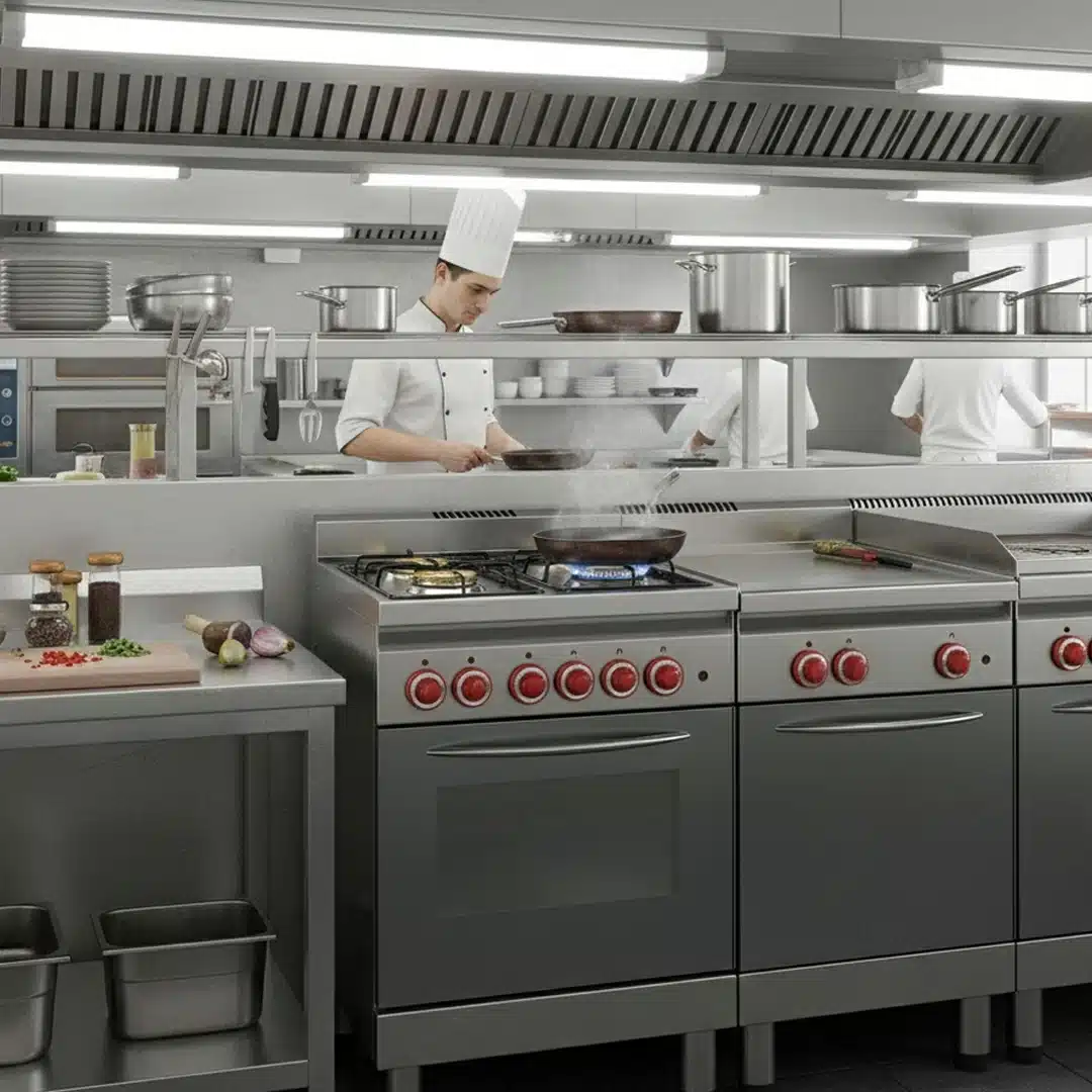 Fourneau Gaz 4 Feux sur Four Électrique à Convection