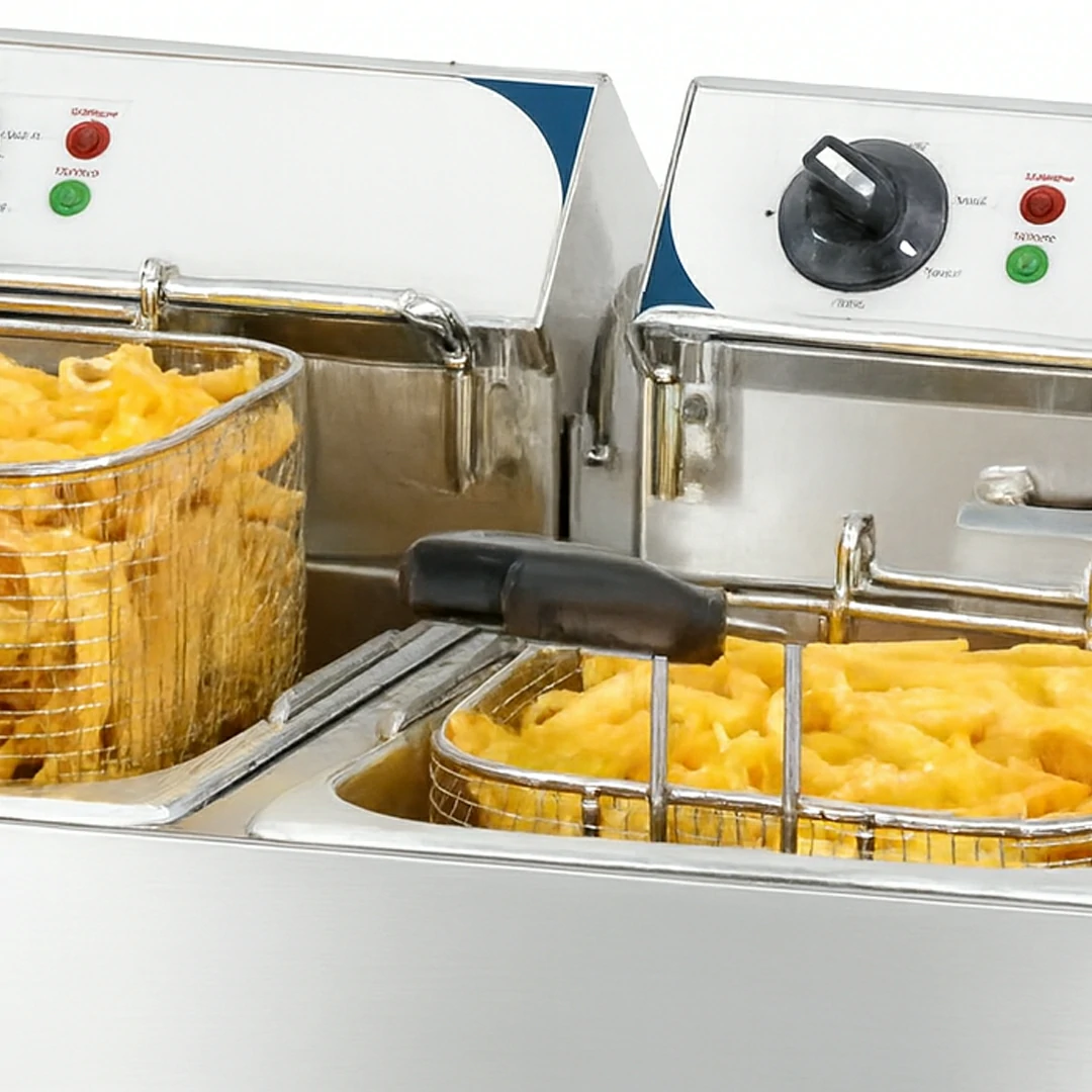 Friteuse électrique 2 x 7 litres en acier inoxydable
