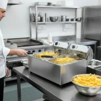 Friteuse Électrique Professionnelle Double Cuve 2 x 10 Litres