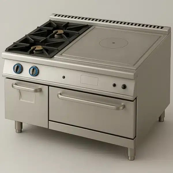 Cuisinière à gaz professionnelle avec plaque coup-de-feu