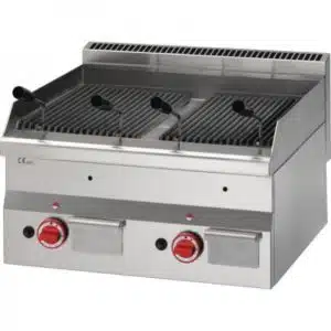 Grillade pierre de lave gaz GRL60/60, en acier inoxydable, 11 kW