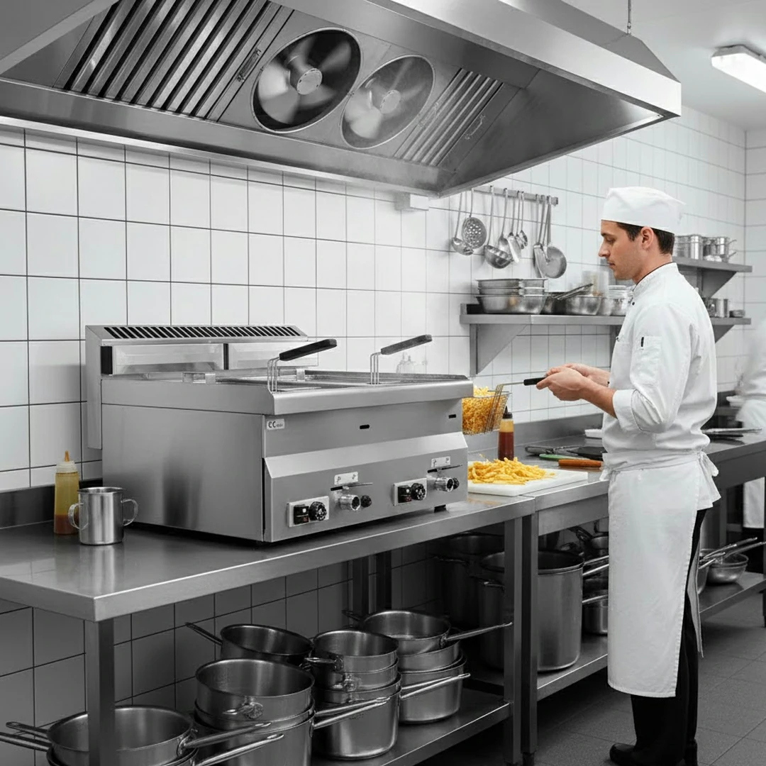 Friteuse à poser gaz 2 x 8 litres