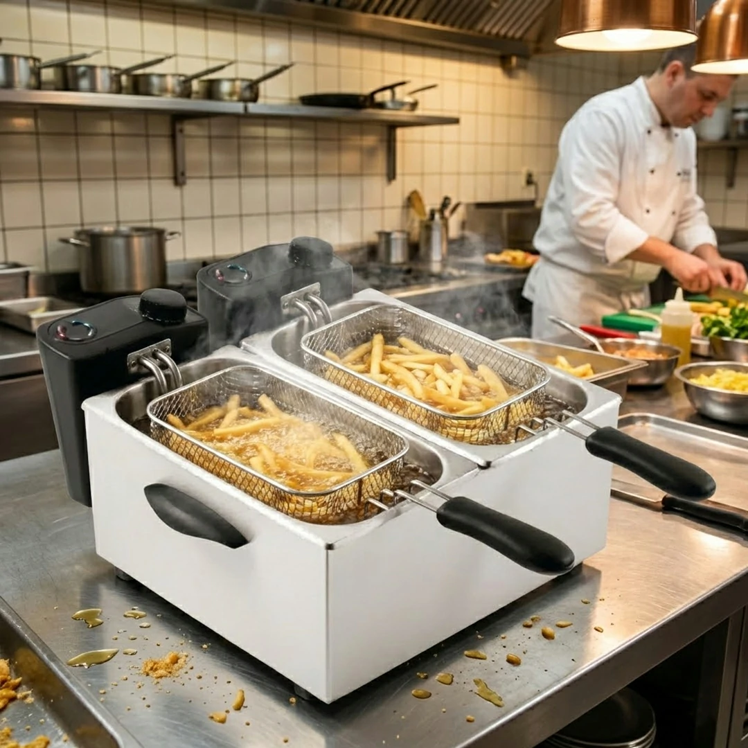 Friteuse de Comptoir Double Cuve 2 x 3,5 L