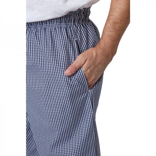 Pantalon chef unisexe Whites Chefs Clothing, carreaux bleus et blancs