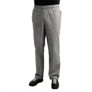 Pantalon de cuisinier Chef Works Easyfit carreaux noirs, polyester-coton