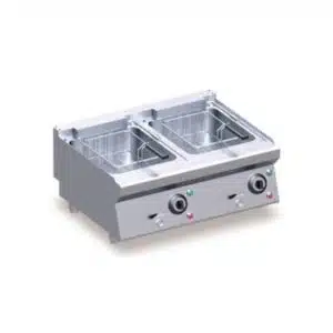 Friteuse électrique 2 cuves 7x7 L, L 800 x P 600 x H 325 mm