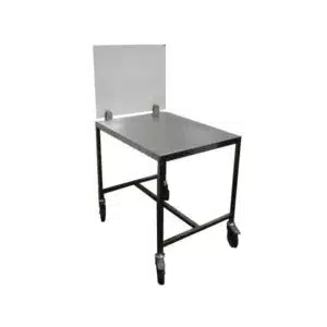 Tables support trancheur en inox AISI 304, profondeur 600